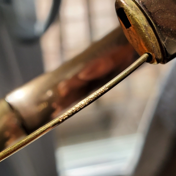 Antique gold filled lion head bangle bracelet - Picture 4 of 7